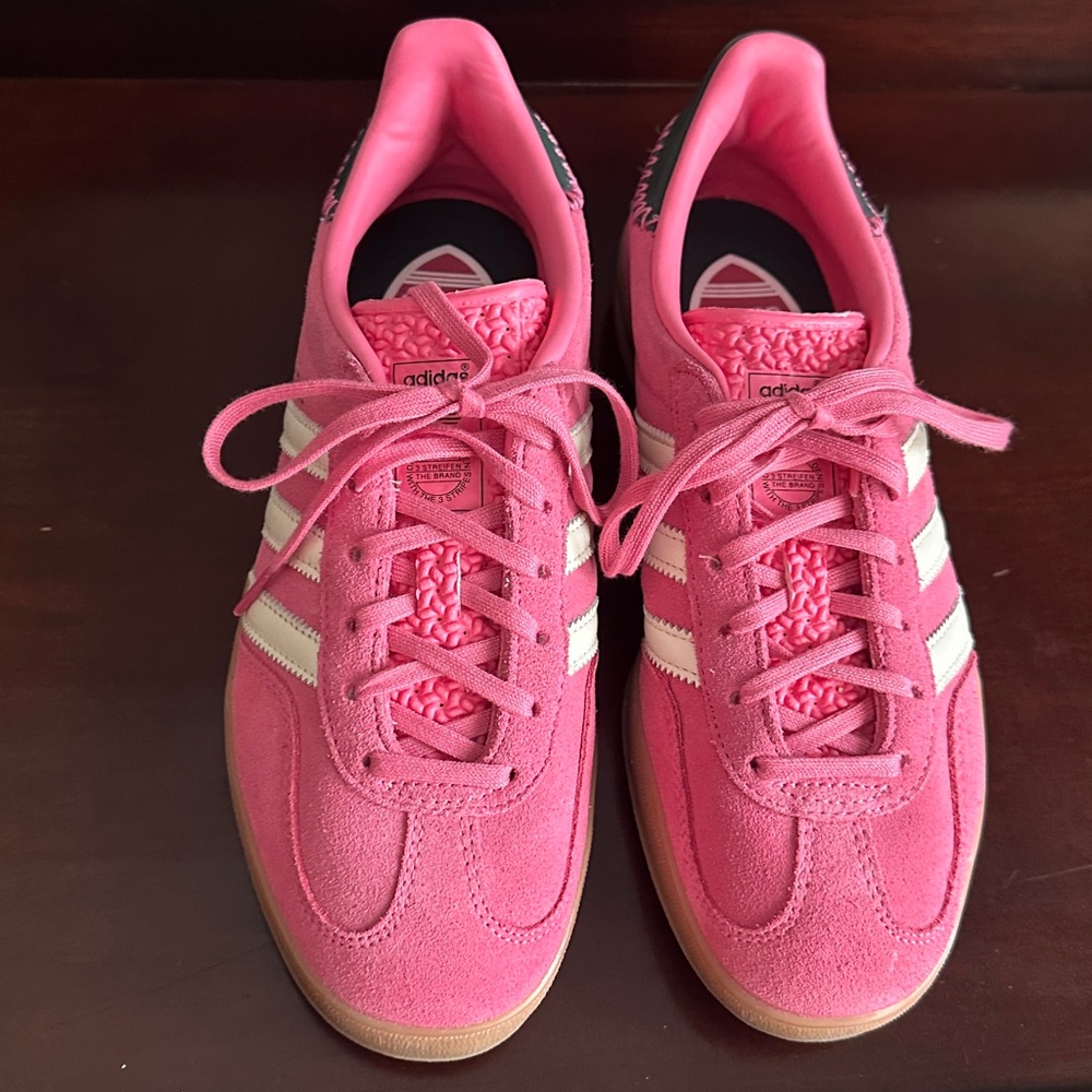 Adidas Gazelle Pink Sneakers with White Stripes